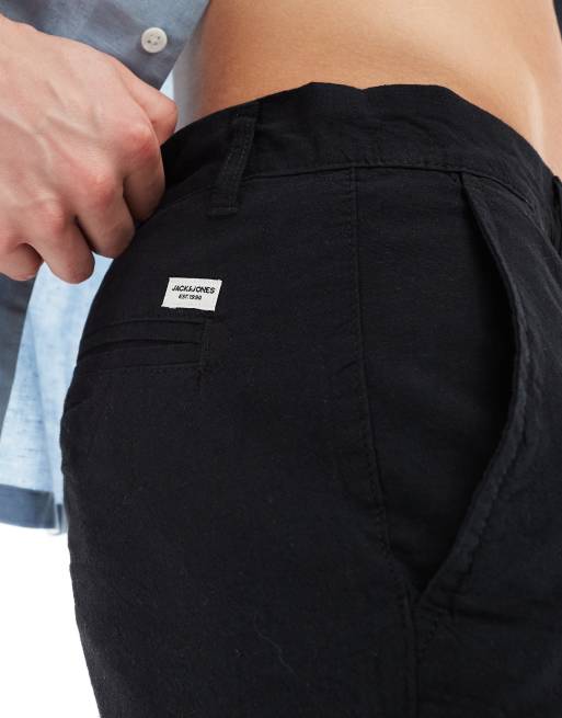 Jack & Jones – Czarne szorty z domieszką lnu , 3 z 5