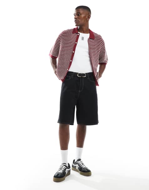 Jack & Jones – Czarne szorty z kontrastowymi przeszyciami - view 1