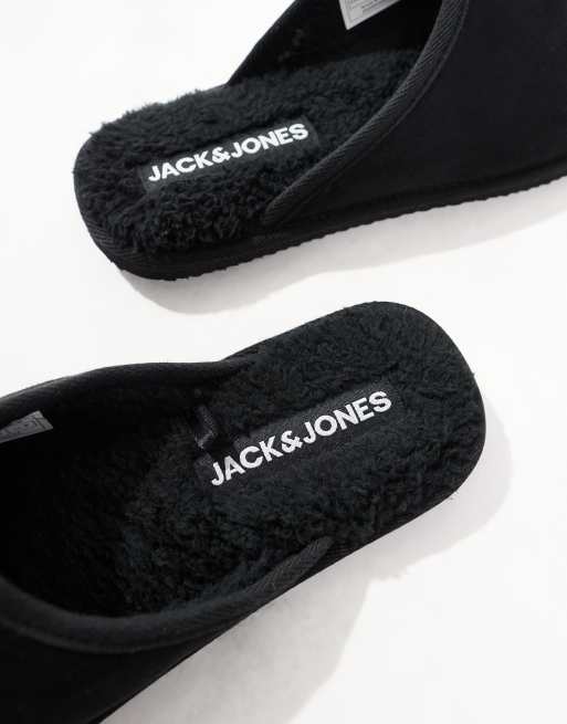 Jack & Jones – Czarne wsuwane kapcie z imitacji zamszu, 2 z 4