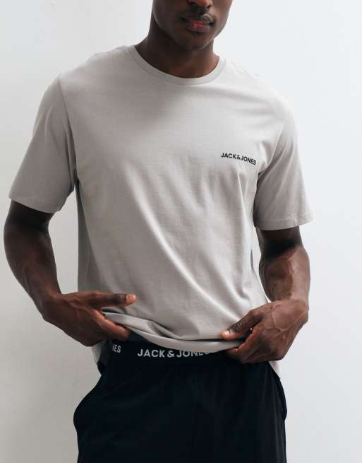 Jack & Jones – Czarno-szara piżama: T-shirt i szorty, 2 z 5