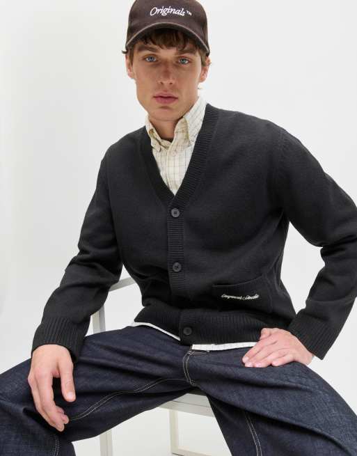 Jack & Jones – Czarny dzianinowy kardigan, 4 z 7