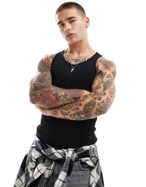 Jack & Jones – Czarny, prążkowany top bez rękawów
