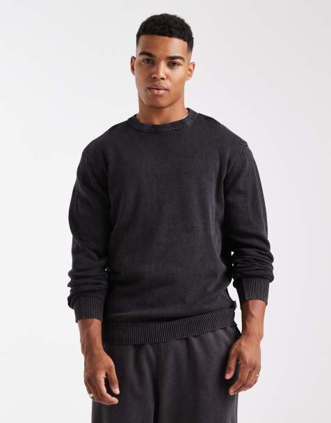 Jack & Jones washed jumper in black
