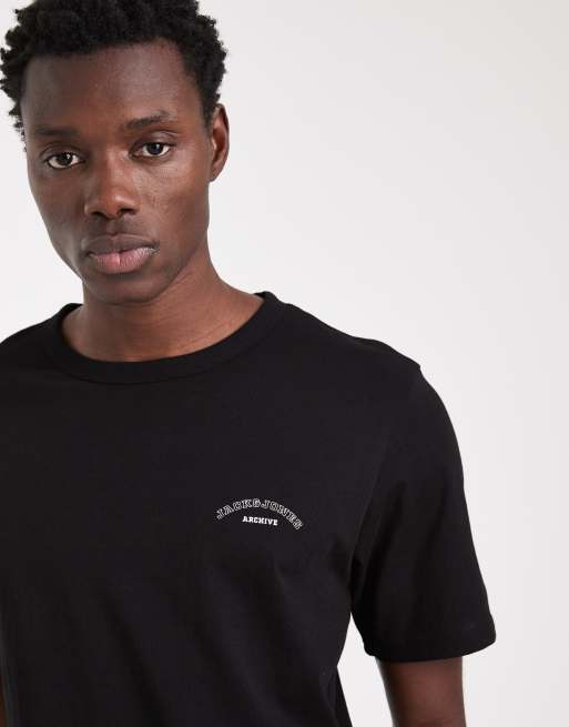 Jack & Jones – Czarny T-shirt o regularnym kroju z logo, 5 z 5