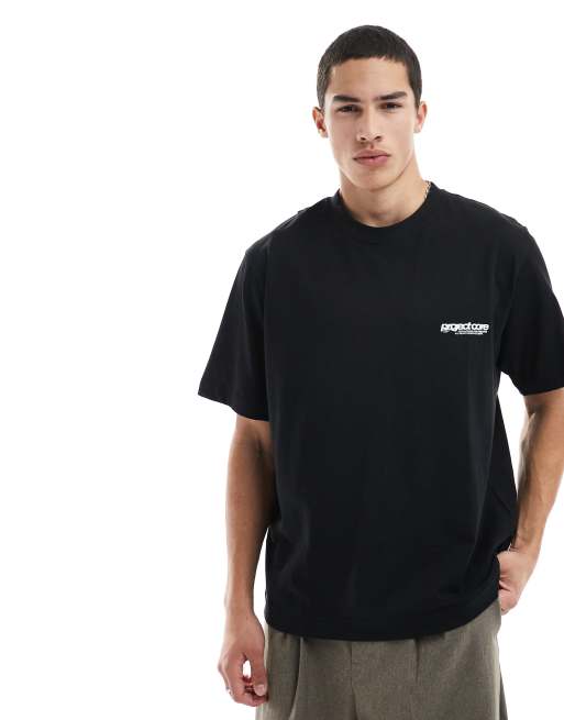 Jack & Jones – Czarny T-shirt oversize z nadrukiem tekstowym na plecach, 2 z 4