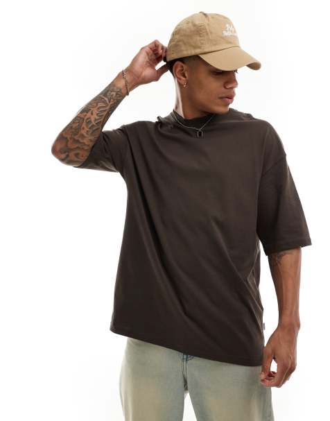 Jack & Jones – Czekoladowobrązowy T-shirt super oversize - view 1