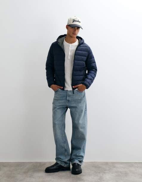 Jack & Jones Daunen-Steppjacke mit Kapuze in Marineblau - view 1