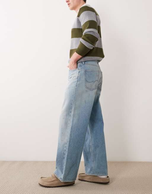 Jack & Jones - Dave - Jeans a fondo ampio blu medio lavaggio sporco, 3 di 5