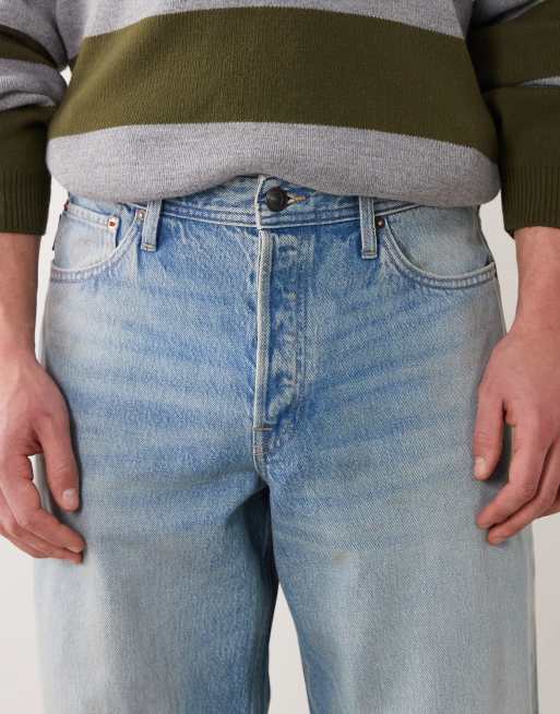 Jack & Jones - Dave - Jeans a fondo ampio blu medio lavaggio sporco, 5 di 5