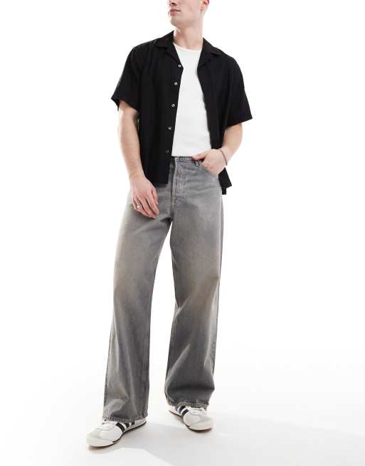 Jack & Jones - Dave - Jeans met wijde pasvorm in blauwe vintage wassing
