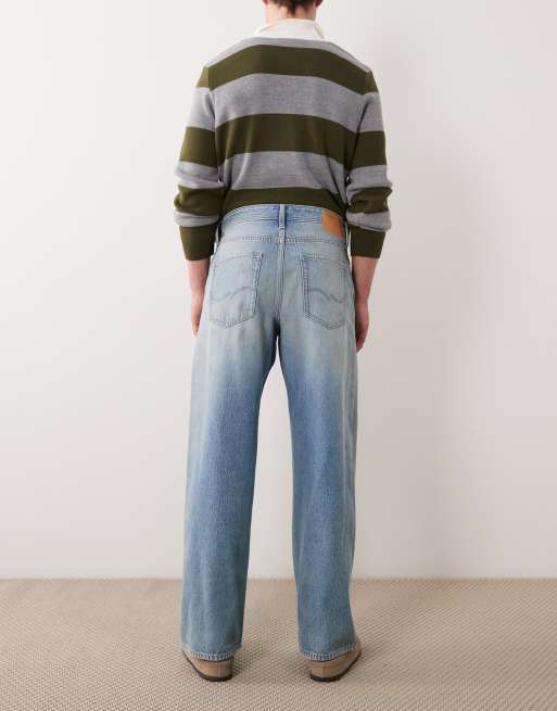 Jack & Jones – Dave – Mellanblå jeans med vida ben och smutsig tvätt, 2 av 5