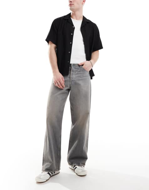 Jack & Jones Dave – Weite Jeans in blauer Vintage-Waschung - view 1