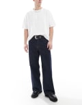 [Jack & Jones] Jack & Jones Dave wide fit jeans in indigo blue W28 L30 Blue Denim