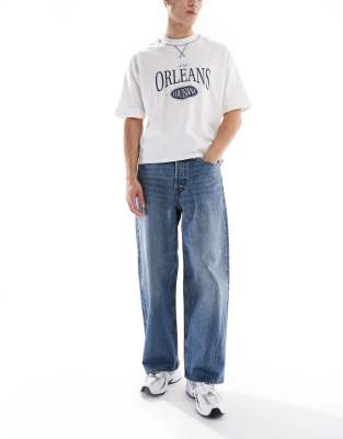 Jack & Jones Dave Wide Fit Jeans In Blue