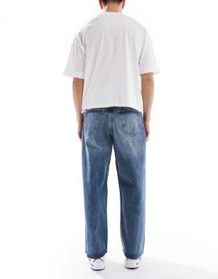 Jack & Jones Dave Wide Fit Jeans In Blue