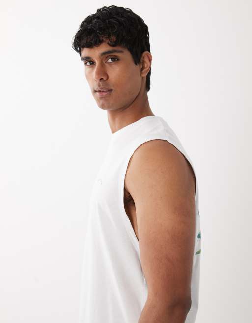 Jack & Jones - Débardeur avec imprimé feuille de palmier au dos - Blanc, 5 de 5