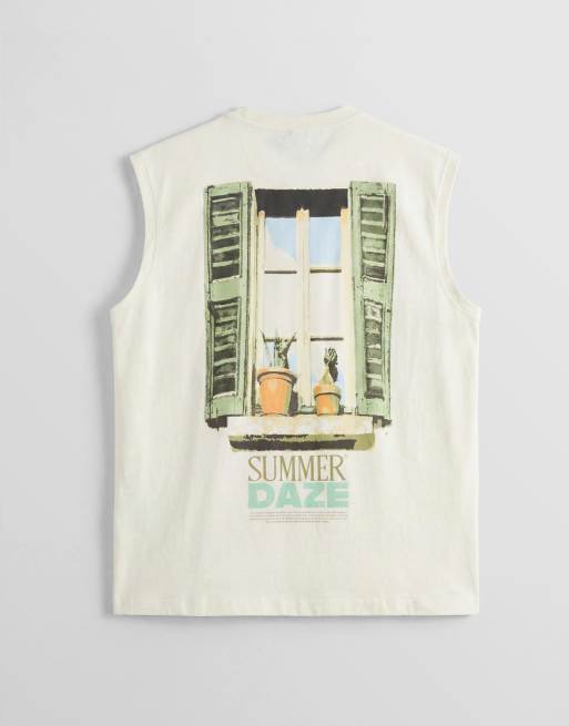 Jack & Jones - Débardeur oversize avec imprimé Summer Daze au dos - Beige, 6 de 9