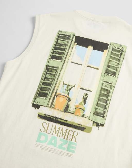 Jack & Jones - Débardeur oversize avec imprimé Summer Daze au dos - Beige, 9 de 9