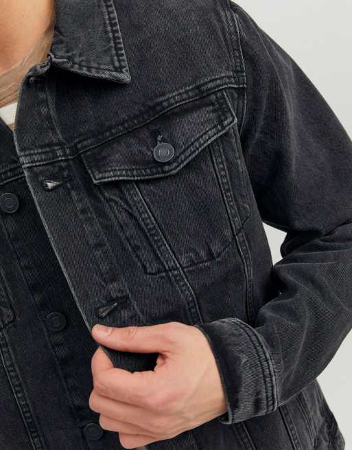 Jack & Jones Denim jacket in black denim, 4 of 7