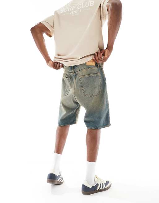 Jack & Jones denim jorts in washed blue