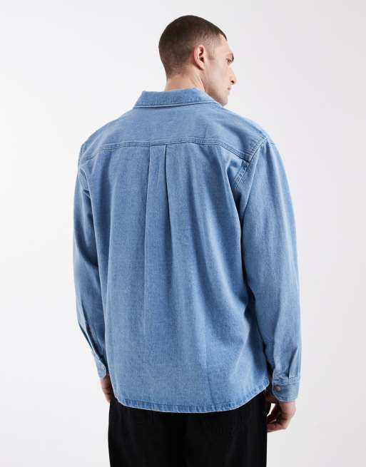 Jack & Jones denim overshirt in blue | ASOS
