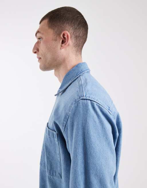 Jack & Jones denim overshirt in blue, 4 of 5