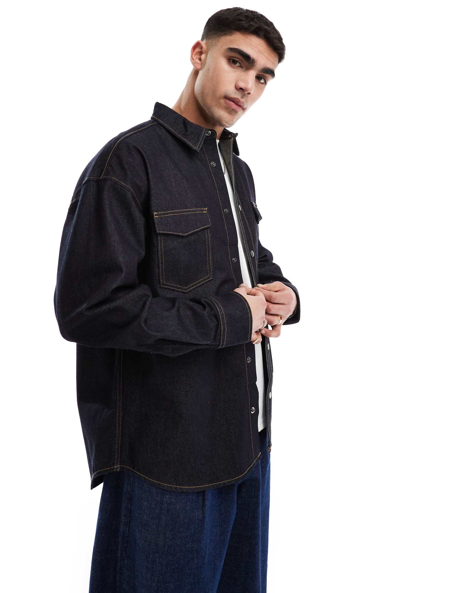 Джинсовая верхняя рубашка Jack &Jones поддается стирке с полосканием
