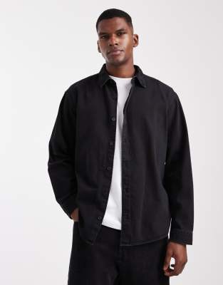 Jack & Jones Denim Shirt In Black