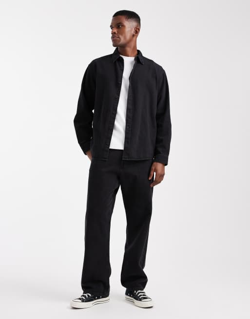 Jack & Jones denim shirt in black, 2 of 5