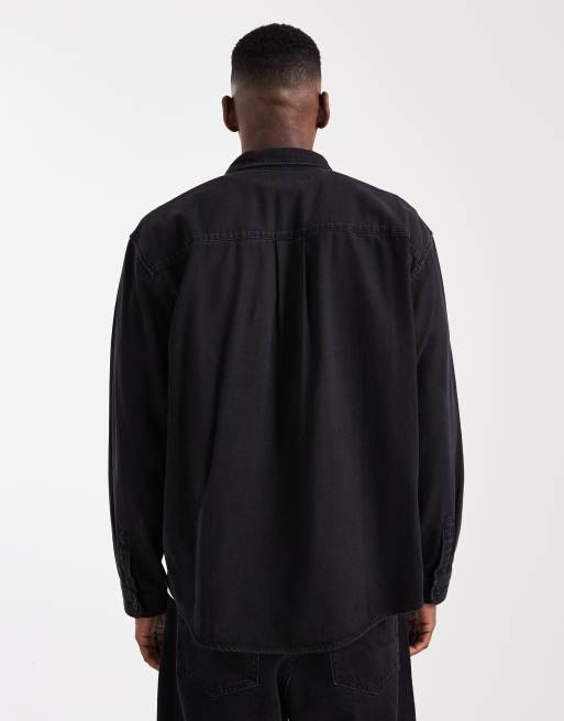 Jack & Jones denim shirt in black, 4 of 5