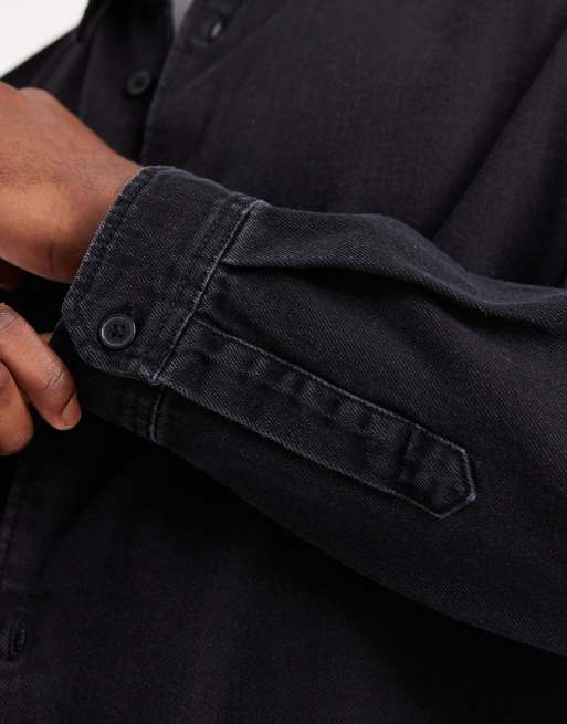 Jack & Jones denim shirt in black, 5 of 5