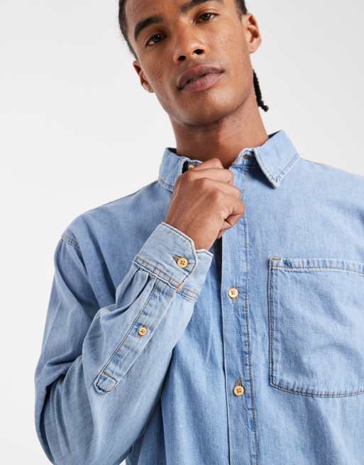 Jack & Jones denim shirt in light blue