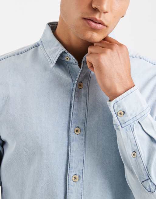 Jack & Jones denim shirt in light blue, 5 of 5
