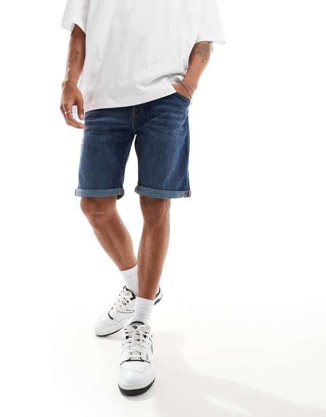 Jack & Jones - denim short in dark blue