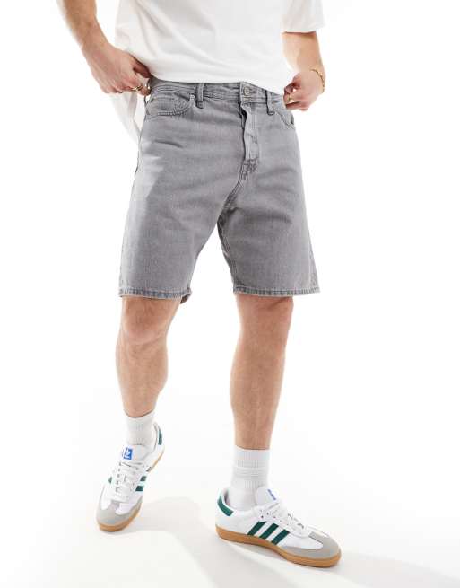 Jack & Jones - Denim short met rechte pasvorm in grijs
