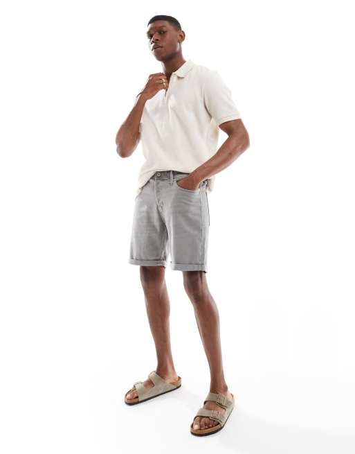 Jack & Jones denim short with turn up in grey, 4 of 5