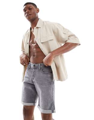 Jack & Jones denim shorts in grey wash
