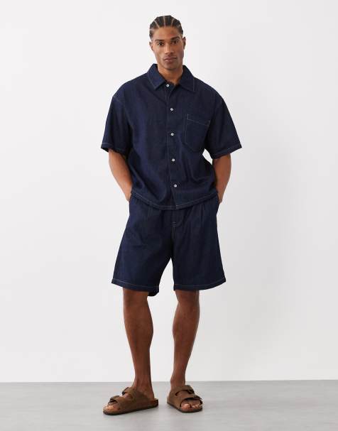 Jack & Jones - Denim shorts met trekkoord in raw denim, deel van co-ord set - view 1
