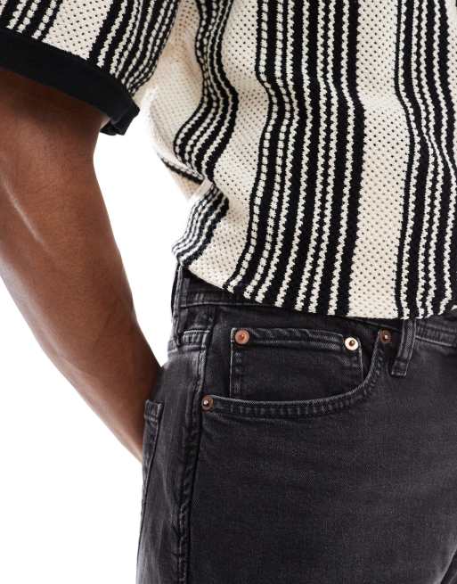 Jack & Jones denim shorts with cuffs in black wash , 2 of 5