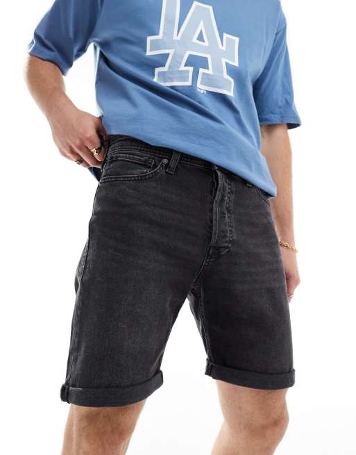 Jack & Jones - Denimshorts med afslappet pasform i forvasket sort
