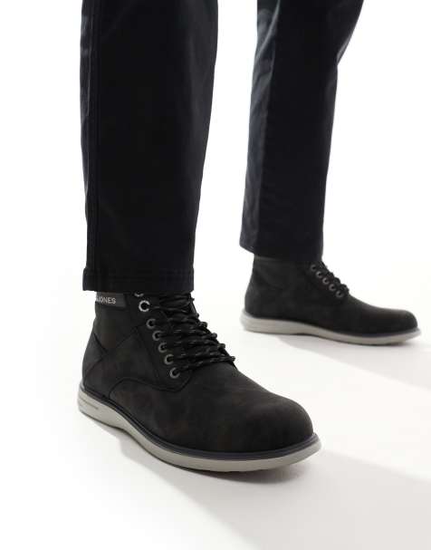 Jack & Jones – Denver – Svarta, kombinerade boots - view 1