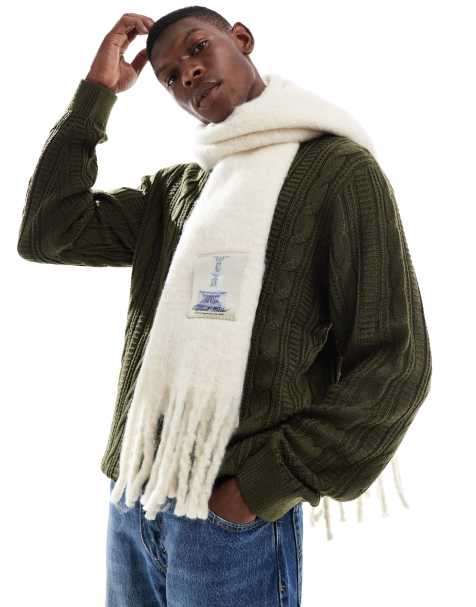 Jack & Jones – Dicker Schal in Creme - view 1