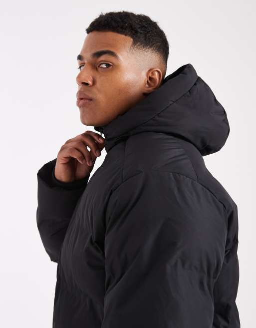 Jack & Jones - Dik gewatteerd jack met capuchon in zwart, 4 van 5