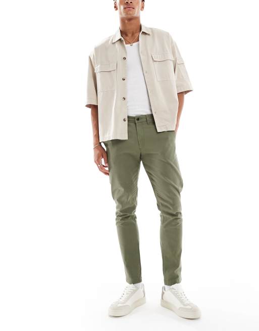 Jack & Jones – Dopasowane jeansy w kolorze khaki