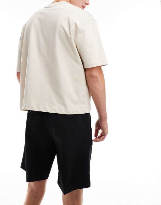 Jack & Jones – Dopasowane plisowane szorty o luźnym kroju w czarnym kolorze , 3 z 5