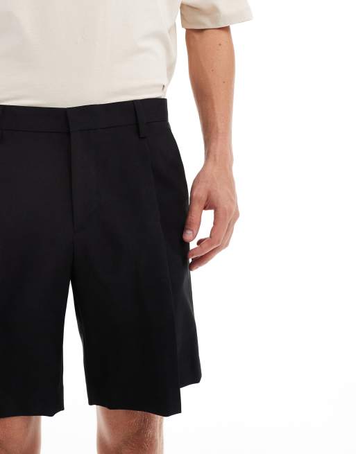 Jack & Jones – Dopasowane plisowane szorty o luźnym kroju w czarnym kolorze , 4 z 5