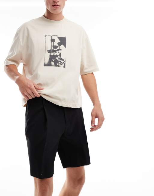 Jack & Jones – Dopasowane plisowane szorty o luźnym kroju w czarnym kolorze , 5 z 5