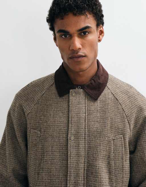 Jack & Jones double pocket barn jacket with corduroy collar in brown, 4 of 5