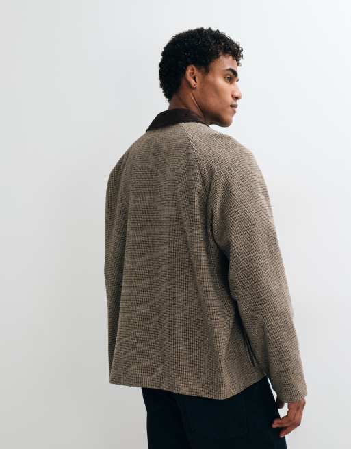 Jack & Jones double pocket barn jacket with corduroy collar in brown, 5 of 5