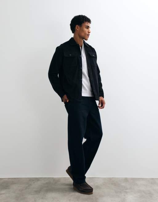 Jack & Jones double pocket cord overshirt in black, 3 of 5